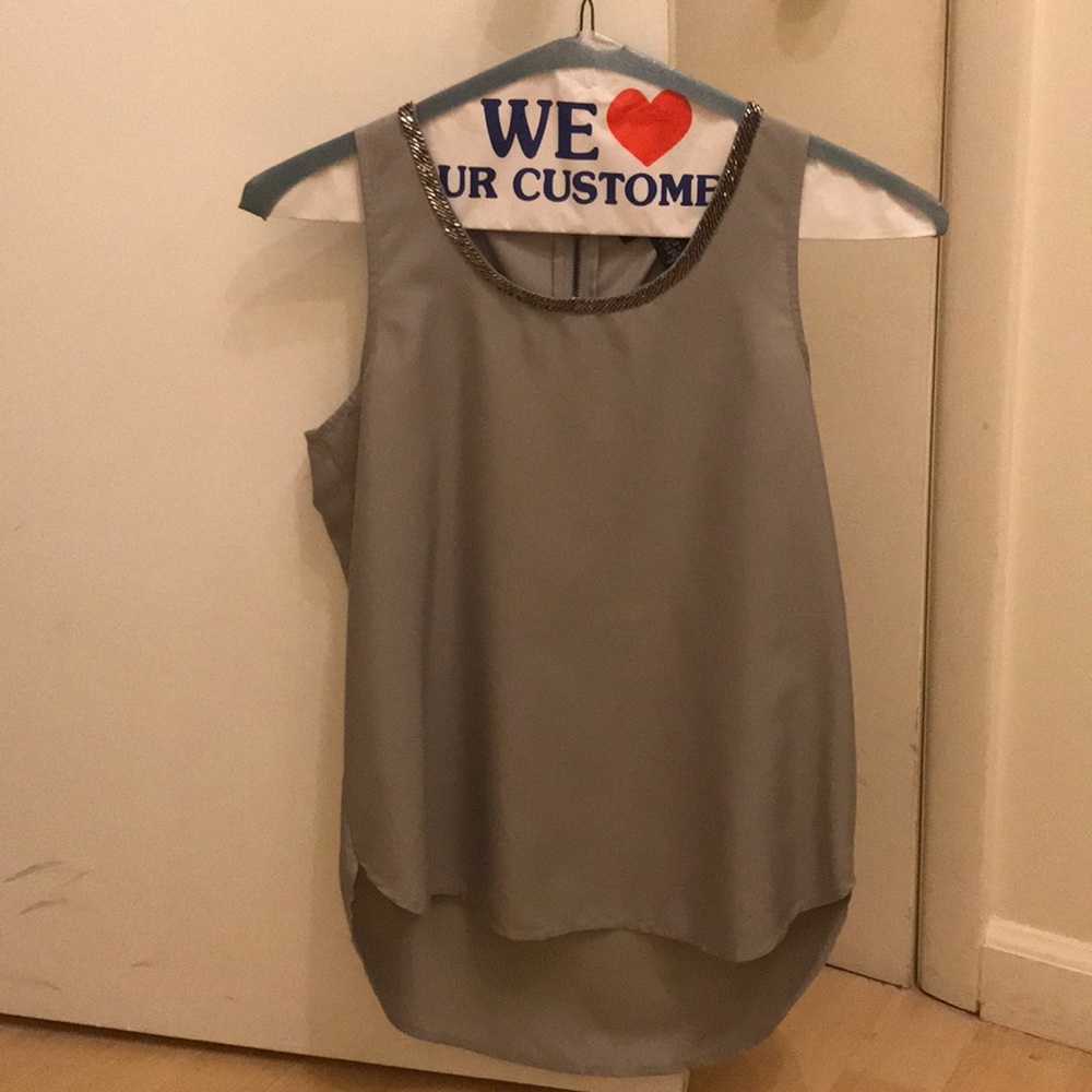 Kenneth Cole NY XS silver blouse